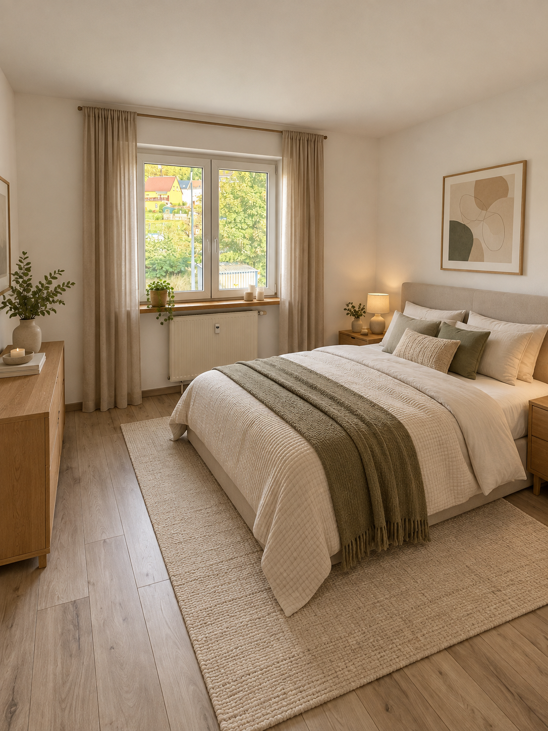 Virtuell möbliertes Schlafzimmer