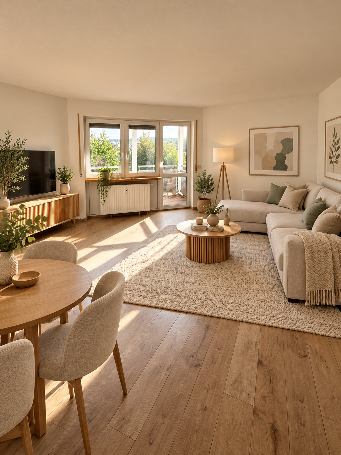 Virtuell möbliertes Wohnzimmer
